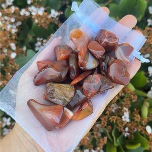 Polished Red-Brown Carnelian Tumbled Stone Set